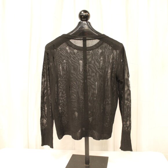 Sweaters - Black Sheer Knit Sweater